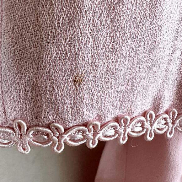 Vintage Lanz Original Tiered Top Sheath Dress 60s Lace Trim Back Button Pink 2X - Picture 5 of 6